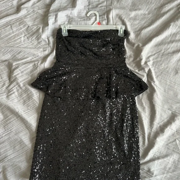 slim fit dress slacks Tuvanam Gold Sequin Peplum Maxi Dress